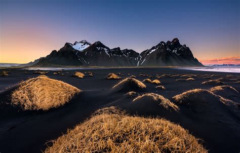 Wallpaper Beach Mountains Iceland Black Sand Images For