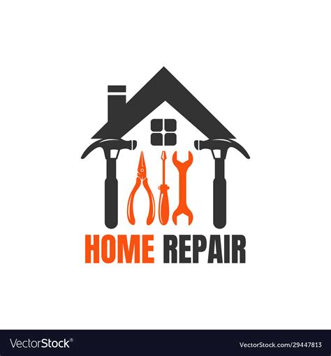 Home Repair Logo Template With Handyman Tools Vector Image