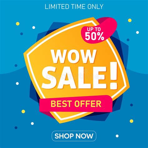 Wow Sale Special Offer Banner Sale Poster Big Sale Special Offer Discounts 50 Off Vector