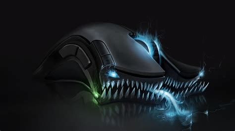 Hd Wallpaper Black Led Gaming Mouse Razer Computer Mice Indoors