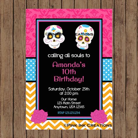 Day Of The Dead Birthday Invitations Birthdaybuzz