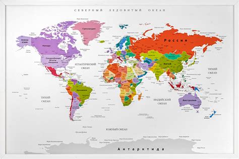 This map was created by a user. Купить Карта мира на пробковой доске Classic в белой раме ...