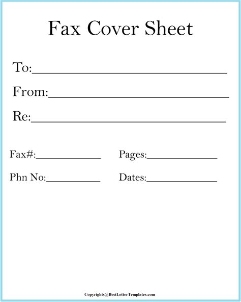 Generic Fax Cover Sheet Printable Generic Fax Cover Sheet Printable