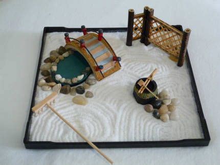 Handmade, miniature desktop zen garden featuring a mini elephant statue! ENJOY mini Zen Garden in your own home, Zen Japanese ...