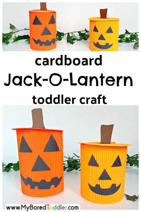 Cardboard Jack O Lantern Craft For Toddlers Halloween Activities For