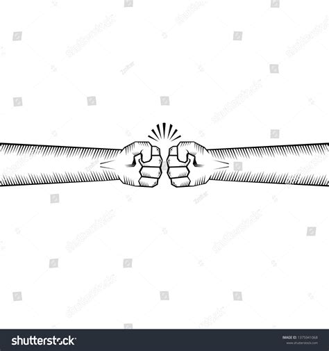 Two Clenched Fists Bumping Conflict Protest Stock Vector Royalty Free