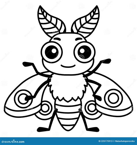 Coloring Insect For Children Coloring Book Funny Firefly In A Cartoon
