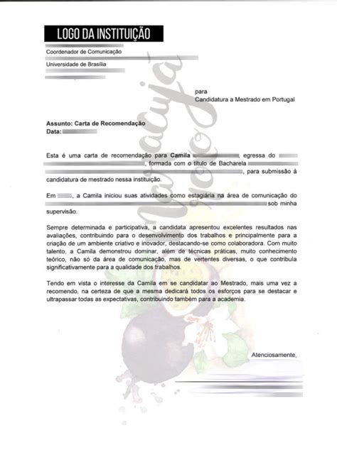 Carta De Recomendação De Trabalho