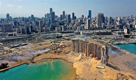 4, 2020, in this picture obtained from a. Beirut explosion: Shocking aerial images show crater and ...