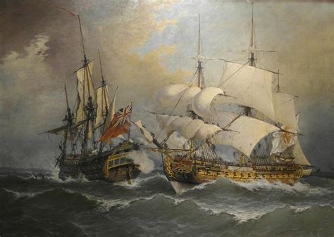 Combate De Una Fragata Espanola Con El Navio Britanico Stanhope Hacia