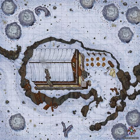 Snowy Cabin Battle Map X R Battlemaps