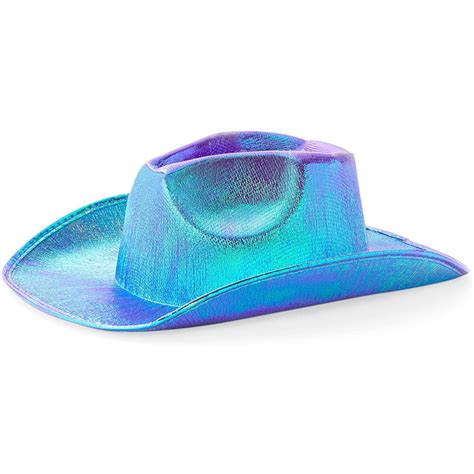 Holographic Party Western Cowboy Hat For Adult Women And Men Metallic