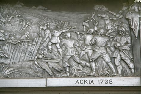 Cast Aluminum Scene From Battle Of Ackia 1736 At War Memorial Building