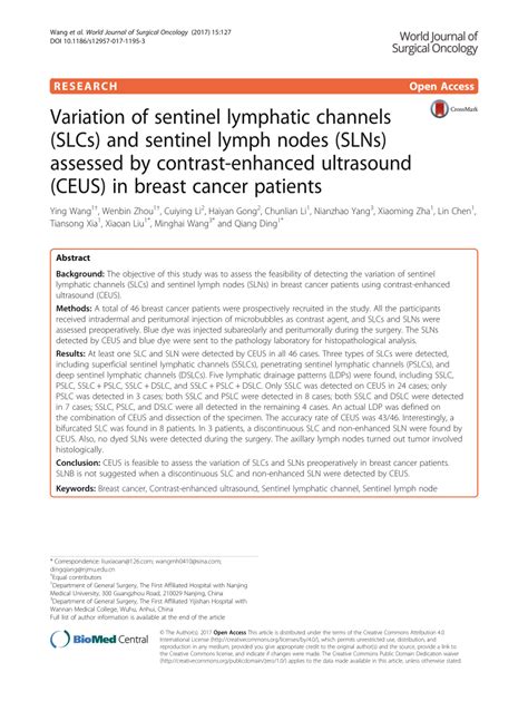 Pdf Variation Of Sentinel Lymphatic Channels Slcs And Sentinel