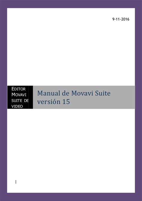 Manual Del Editor De Vídeo Movavi Suite 15