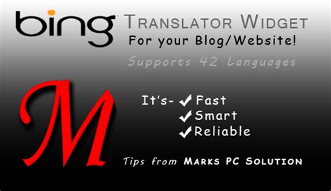 Bing Translator For Blog Website Marks Pc Solution