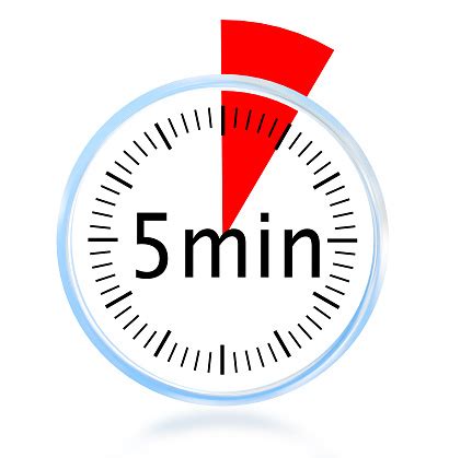 5 Minute Min Clock Isolated Background Red Triangle For Minutes 3d ...