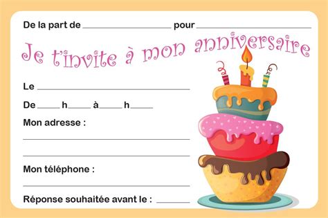 Modèle carte invitation anniversaire word. Carte d'invitation gateau *8 CIGATEAU : Fastprint ...