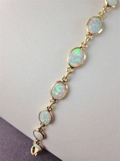 Opal Bracelet Gemstone Bracelet Opal Jewelry Romantic Etsy