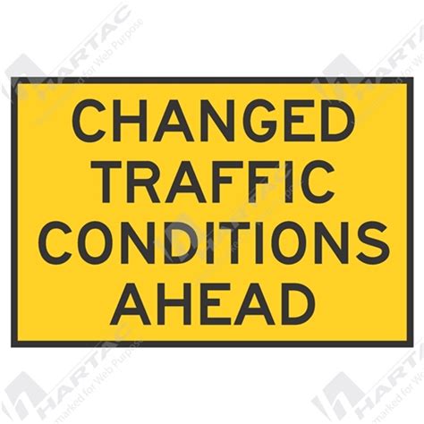 Temporary Signs Changed Traffic Conditions Ahead Box Edge Frame Ref