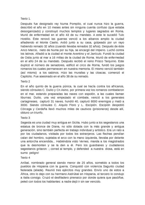 Traduciones De Textos Ejercicios De Filología Hispánica Docsity