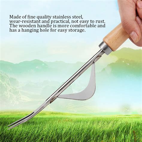 Stainless Steel Manual Weeding Fork Wood Handle Transplanting Digging