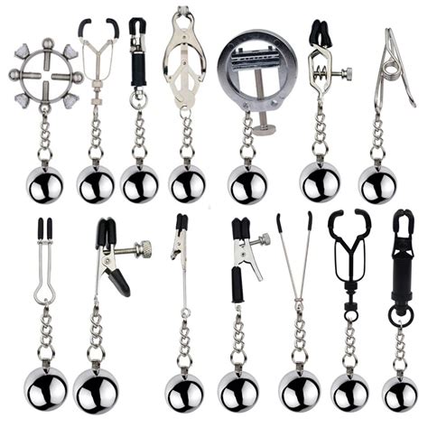 bdsm bondage nipple clamp sex breast clamp clips stainless steel metal nipple shaking clamps