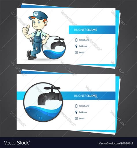 Plumber Business Card Royalty Free Vector Image