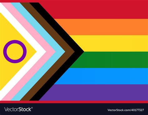 Lgbtq Progress Pride Flag With Intersex Rainbow Cartoon Vector My Xxx