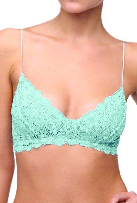 Delicate Infatuation Scallop Lace Bralette In Mint Lace Triangle