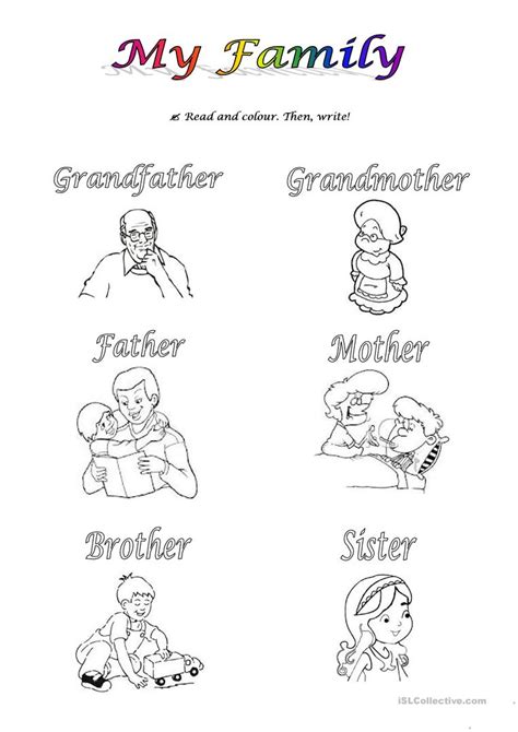 Me and my sister are quite a pair, we like to sleep with our teddy bears, my brother wants to sit on my daddy's knee, me and my family. My Family! worksheet - Free ESL printable worksheets made ...