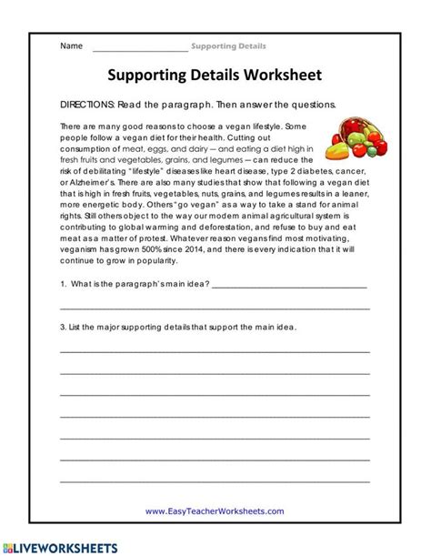 Main Idea 3rd Grade Worksheet