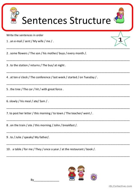 Sentence Structure English Esl Worksheets Pdf Doc