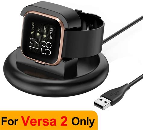 fitness technology for fitbit versa 2 usb charging cable power charger dock cradle replacement