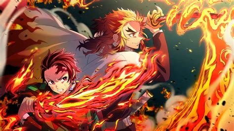 We've gathered more than 5 million images uploaded by our users and sorted them by the most popular ones. Kimetsu no Yaiba Tanjiro Kamado And Kyojuro Rengoku Flames Katana UHD 4K Wallpaper | Pixelz