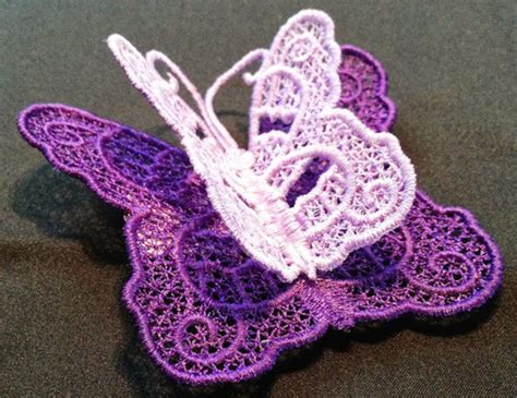 3d Fsl Free Standing Lace Butterflies 12 Machine Embroidery Designs Etsy