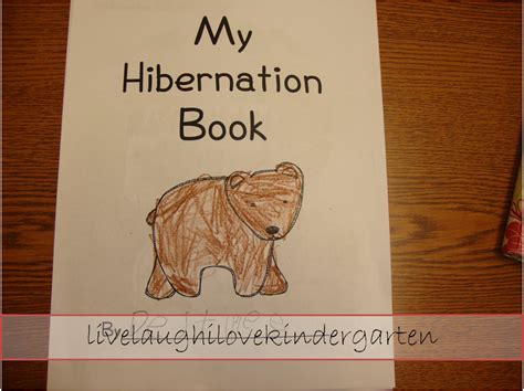 Live Laugh I Love Kindergarten Hibernation Flap Book