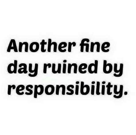 Another Fine Day Ruined By Responsibility