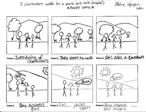 Storyboard Example Storyboard Examples Storyboard Template Typography