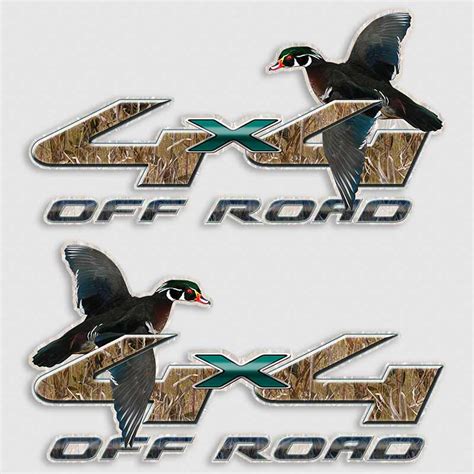 Wood Duck Ford 4x4 Truck Decals Waterfowl Hunting Sticker