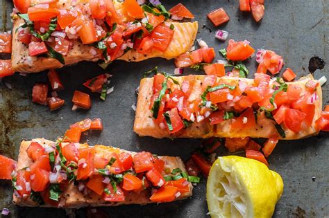 Roasted Salmon With Tomato Basil Relish Recipe Recipes Relish
