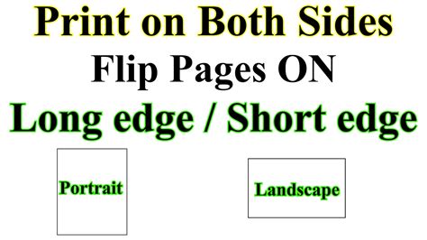 👉how To Print On Both Side Flip Page On Long Edge Short Edge Portrait