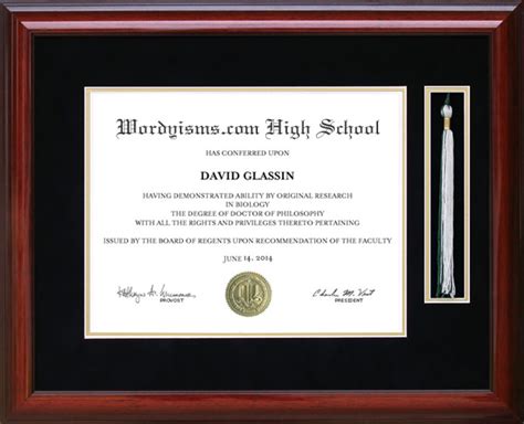 High School Diploma Frame With Tassel Display By Wordyisms