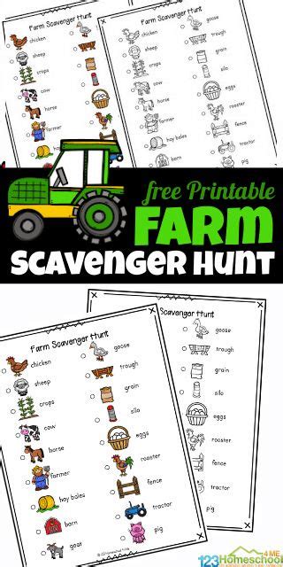 Free Printable Farm Scavenger Hunt For Kids Farm Preschool Farm