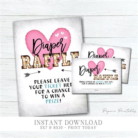 Girl Diaper Raffle Valentine Girl Baby Shower Diaper Raffle | Etsy | Baby shower diaper raffle ...