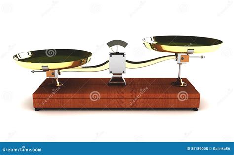 Illustration Of Unbalanced Scales On White Background Stock