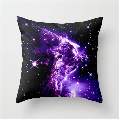 Purple Monkey Head Nebula Galaxy Space Throw Pillow By Me101 Society6