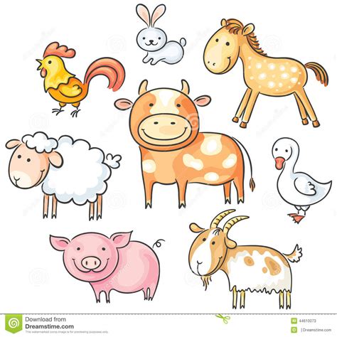 Cartoon Farm Animals Stock Vector Image 44610073