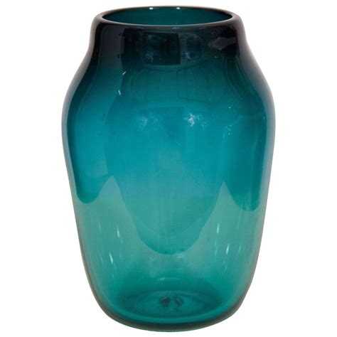 Teal Glass Vase At 1stdibs