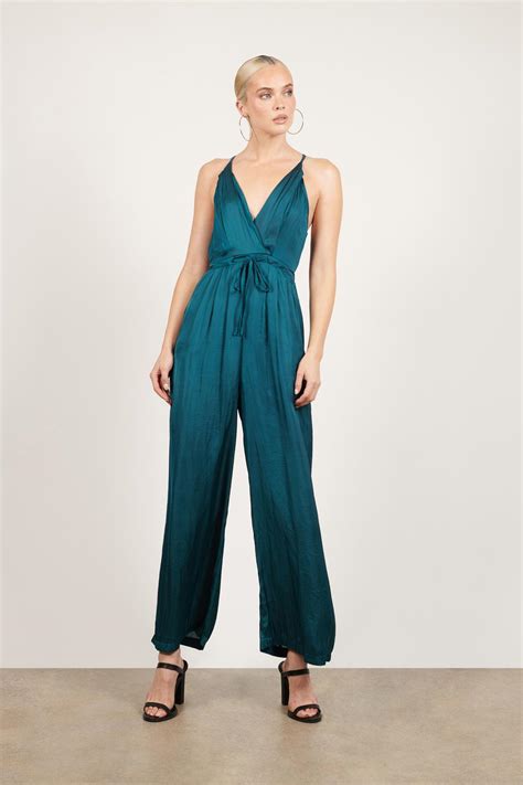 Tobi Jumpsuits | Womens Here to Stay Emerald Wide Leg Jumpsuit Emerald ⋆ TheiPodTeacher